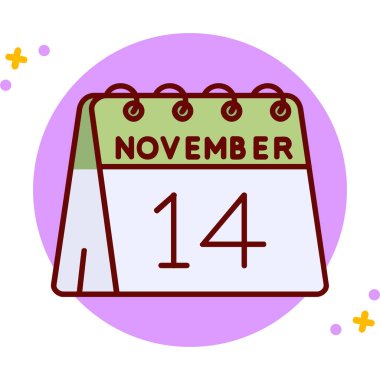 16 Kasım yassı simge, vektör illüstrasyonu