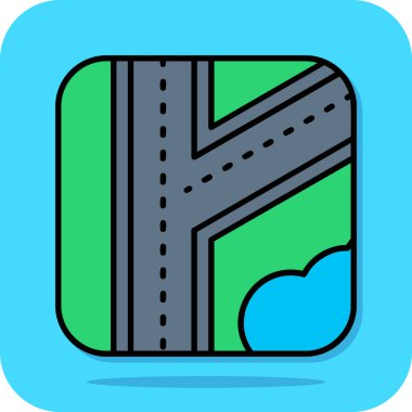 Yol haritası simge vektör çizim