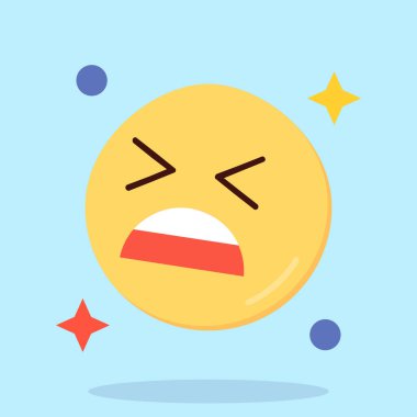 Hüzünlü, düz stil simgesi. vektör illüstrasyonu.