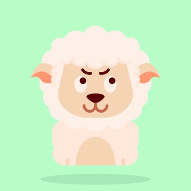 Şirin koyun vektörü düz çizim