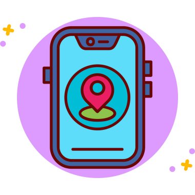 akıllı telefon konumu GPS navigasyon vektör çizimi