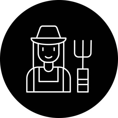 Çiftçi simgesinin vektör illüstrasyonu