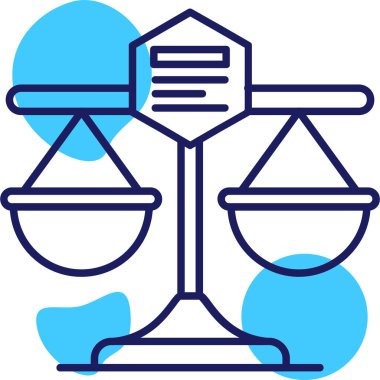 Hukuk hukuku ölçeği simgesi ana hatlar biçiminde