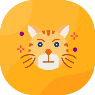 Kedi. Web simgesi basit illüstrasyon