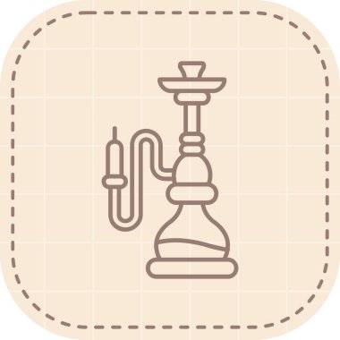 Nargile ikonu. Web için duman vektörü illüstrasyonunun özet çizimi