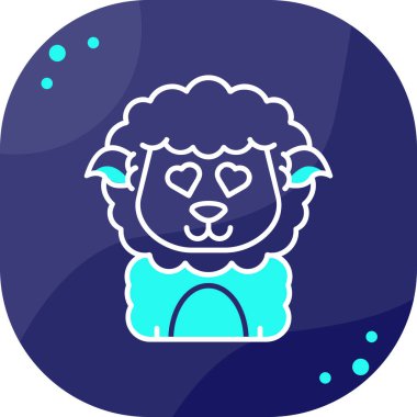 Mavi arka planda mavi koyun simgesi izole edildi. Koyun sembolü vektör.