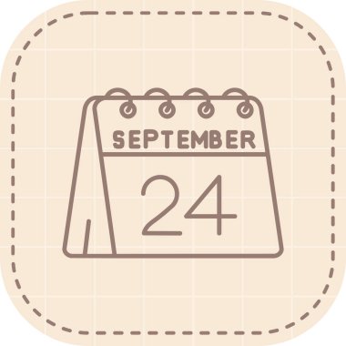 Ağustos 25 takvim düz simgesi, vektör illüstrasyonu