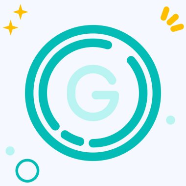 G harfinin yuvarlak bir simgesinin vektör çizimi