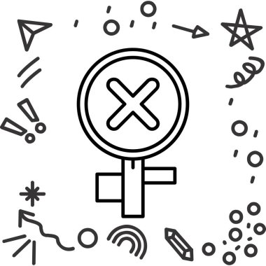 Siyah çizgi sihirli top ikonu beyaz arkaplanda izole edildi. Sihirli top. vektör.