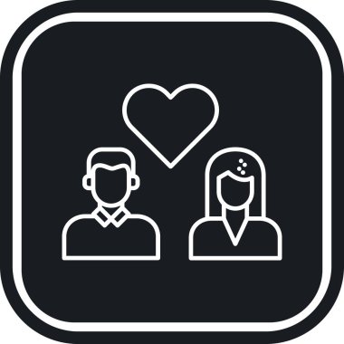 Kalpleri simge vektör illüstrasyonlu çift