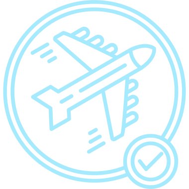 uçak uçuş simgesi ana hat biçiminde