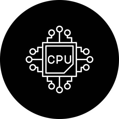 İşlemci. Web simgesi basit illüstrasyon