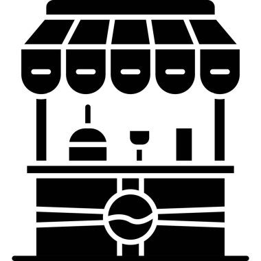 Kafe simgesi, illüstrasyon, beyaz arkaplanda vektör