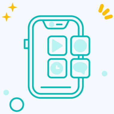 Moda biçimi izole edilmiş arkaplanda akıllı telefon simgesi