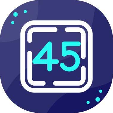 45 saat hizmet, simge tasarım vektörü