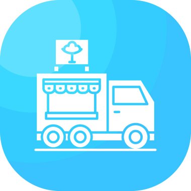 yemek kamyonu ikonu vektör illüstrasyonu