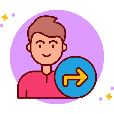 Eğilim biçimi izole edilmiş arka planda kullanıcı simgesine sahip erkek kullanıcı