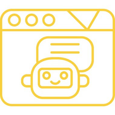 Bir robot simgesinin vektör illüstrasyonu