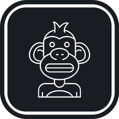 maymun ikon vektör illüstrasyonu