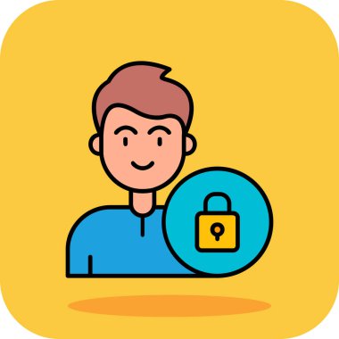 Güvenlik kilidi simgesini ana hatlar biçiminde kilitle