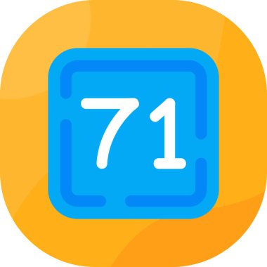 Düz stilde 7 numaralı simge