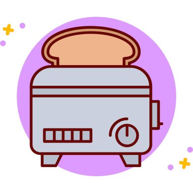 Tost makinesi simgesinin vektör illüstrasyonu