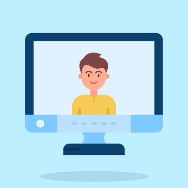 Dizüstü bilgisayarı olan adam vektör çizimi tasarımı