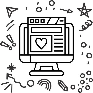 Ana hat vektöründe web ortam simgesi