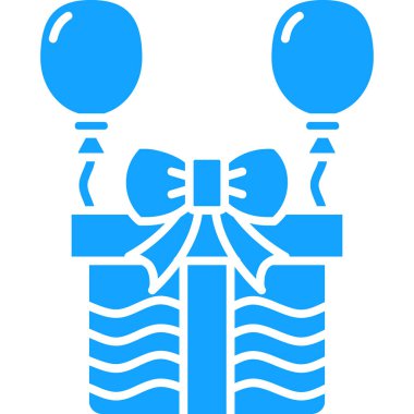 hediye yay kurdele simgesi düz stil