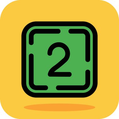 2 numara simgesi, basit tasarım biçimi