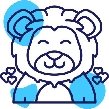 şirin kaplan başı simgesi vektör çizimi çizimi