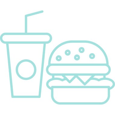 Hamburger ikonu vektör illüstrasyonu