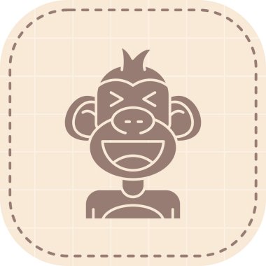 maymun karakter ikon vektör illüstrasyonu