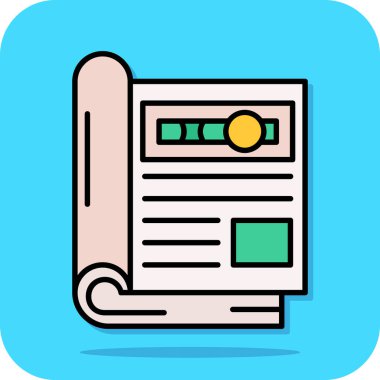 gazete simgesi, vektör illüstrasyonu