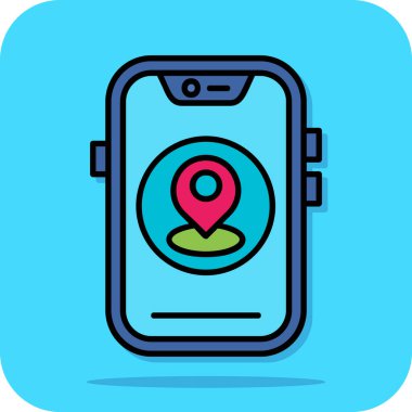 konum imleci simgesi, vektör illüstrasyonlu akıllı telefon