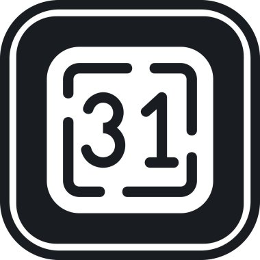 numara 34 Glyph vektör simgesi tasarımı