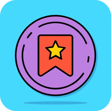 Yıldız madalyası ikonu. Web için vektör ikon vektör simgelerinin özet çizimi