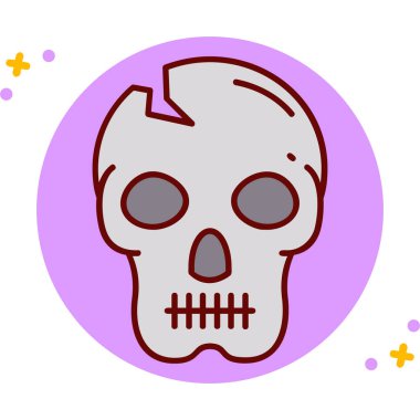 kafatası simgesi, vektör illüstrasyonu