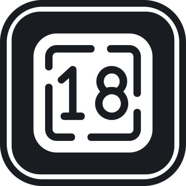 8 numaralı simge, basit siyah biçim