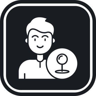 Büyüteç tutan bir adamın vektör çizimi