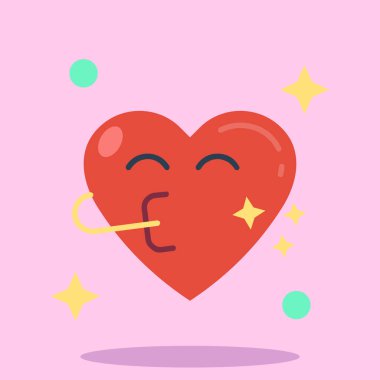 Mutlu sevgililer günü vektör düz tasarım çizimi.