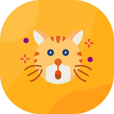 kedi web simgesi, basit illüstrasyon