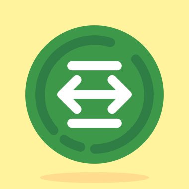 yeşil ve sarı yuvarlak düğmeli ok simgesi