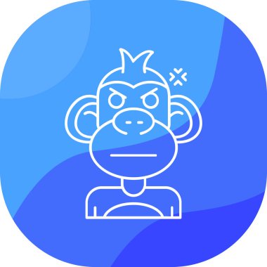 Moda tasarım arka planında maymun emoji simgesi