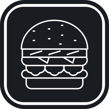 Hamburger. Web simgesi basit illüstrasyon