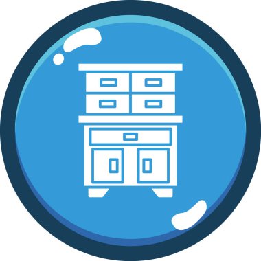 Çekmecede. Web simgesi basit illüstrasyon