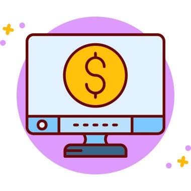 Para için. Web simgesi basit illüstrasyon