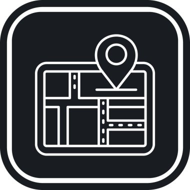 konum haritası pin simgesi katı biçiminde