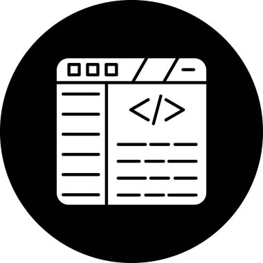 Simge vektör illüstrasyonu kodlanıyor