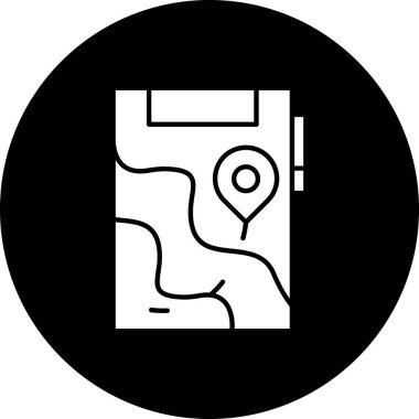 Harita simgesi, vektör illüstrasyonu